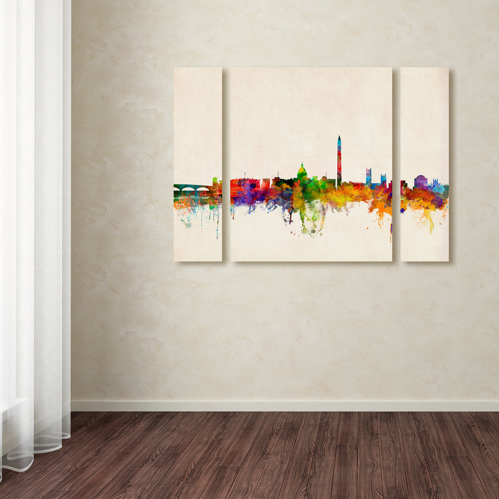 Michael Tompsett ''Washington Skyline'' Multi Panel Art Set, 41"x30"