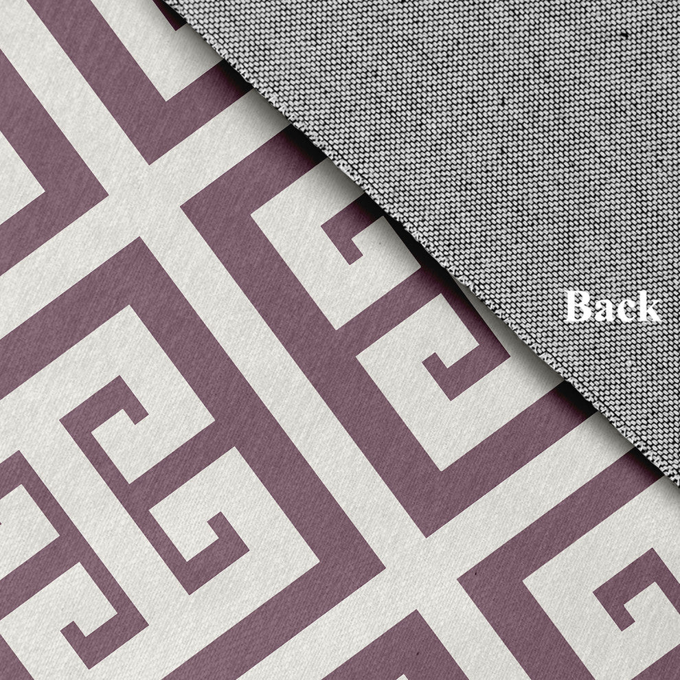 Greek Key Patterned Chenille Rug