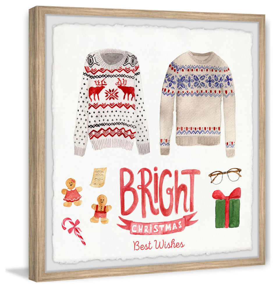 "Bright Christmas" Framed Painting Print, 24x24
