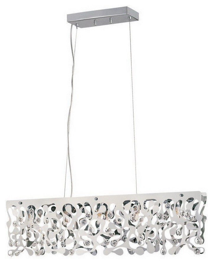 Trans Globe Lighting Modern Collection 5-Light Island Pendant, Polished Chrome