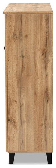 Coolidge Oak Brown Finished Wood 3-Door Shoe Storage Cabinet With Drawer