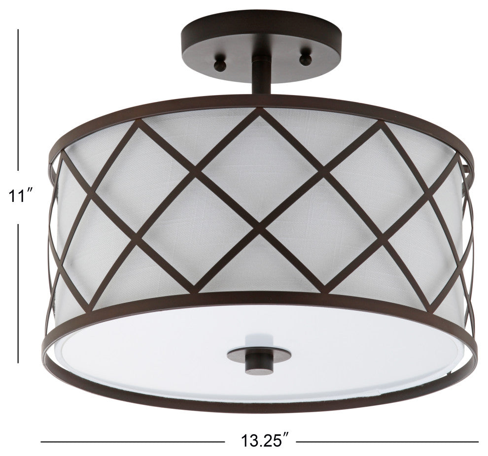 Elizabeth Metal LED Flush Mount, 13.25", Oil Rubbed Bronze