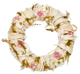 11" Dried Leaves And Spring Flowers Wreath