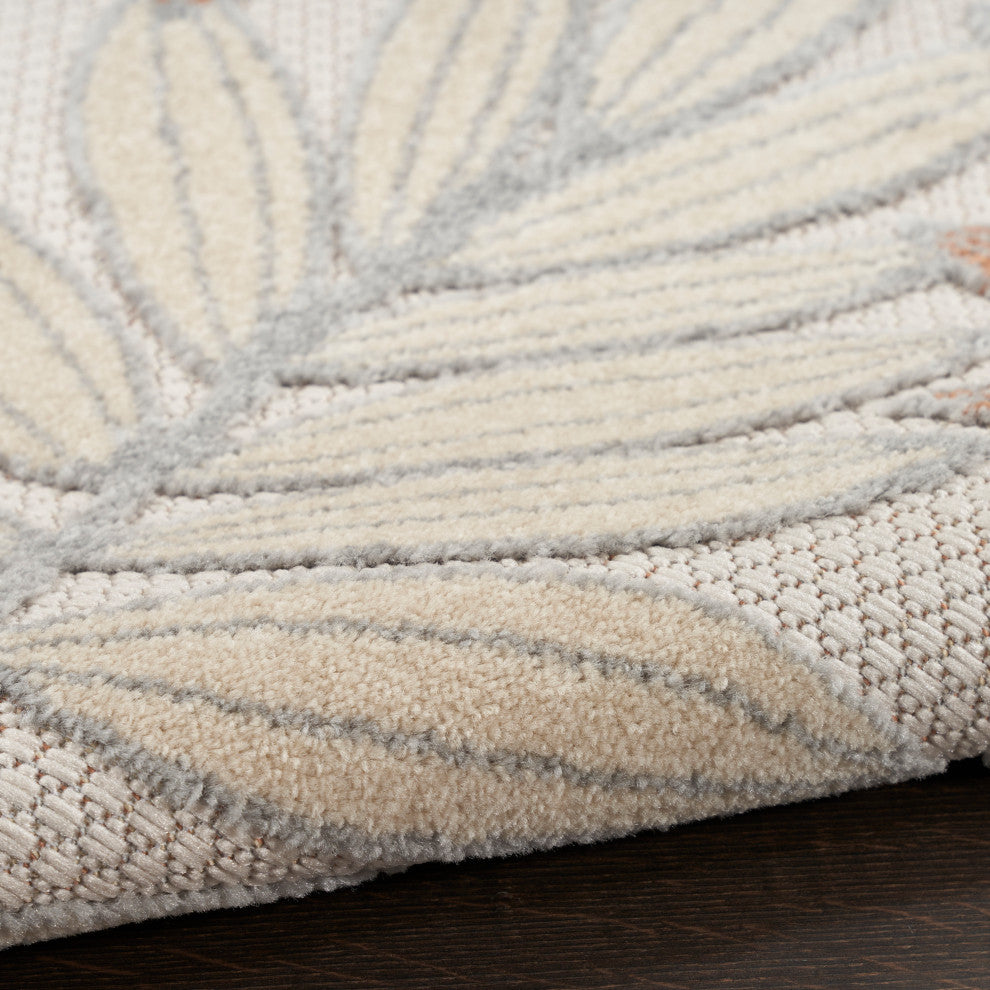 Nourison Aloha 2'3" x 8' Blue Mocha Outdoor Rug