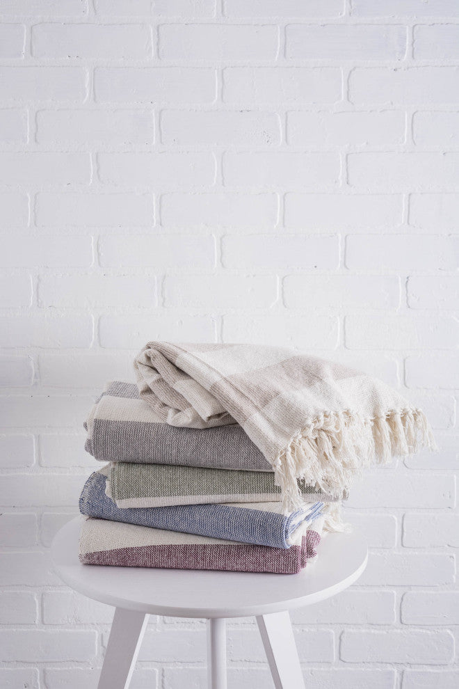 DII Gray / Off White Cabana Stripe Throw