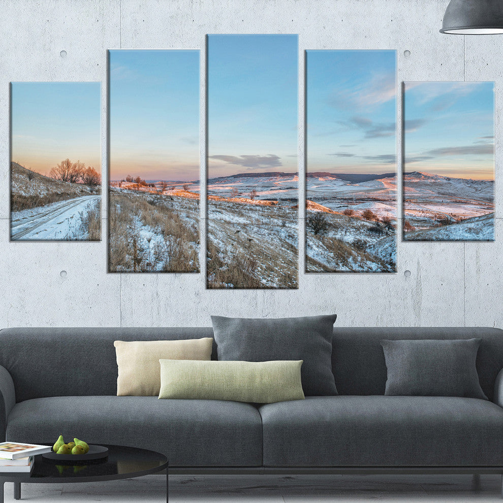 "Stavropol Region North Caucasus" Landscape Print Wall Art, 5 Panels, 60"x32"
