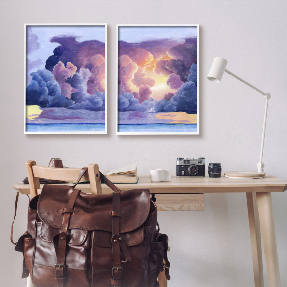 Nautical Horizon Sunset Sky Purple Blue Clouds,24 x 30