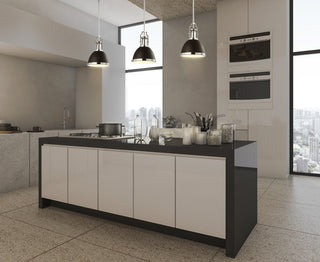 Homer Metal/Glass LED Flush Mount, Black/Chrome, 10" Width