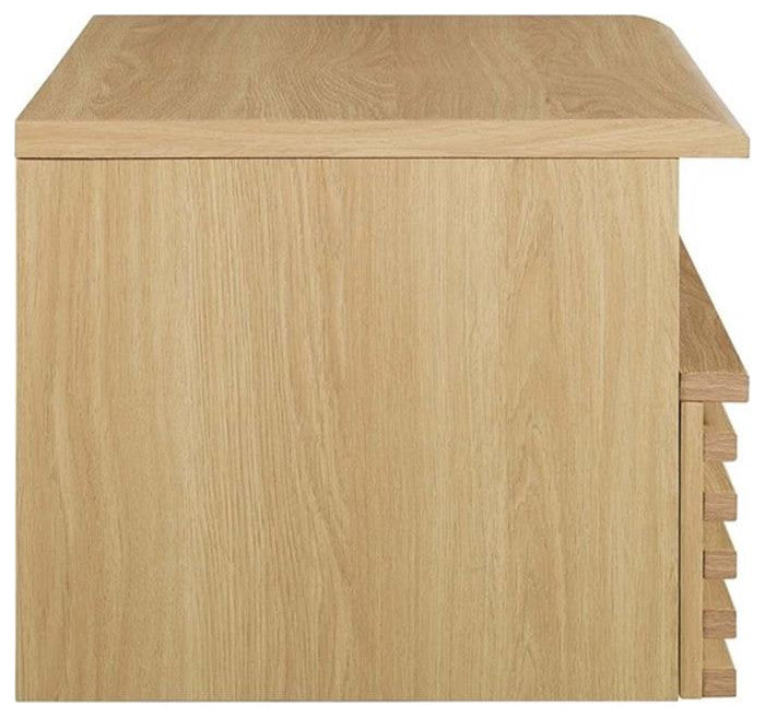 Modway Render 1-Drawer Wall-Mount Modern Wood Nightstand in Oak