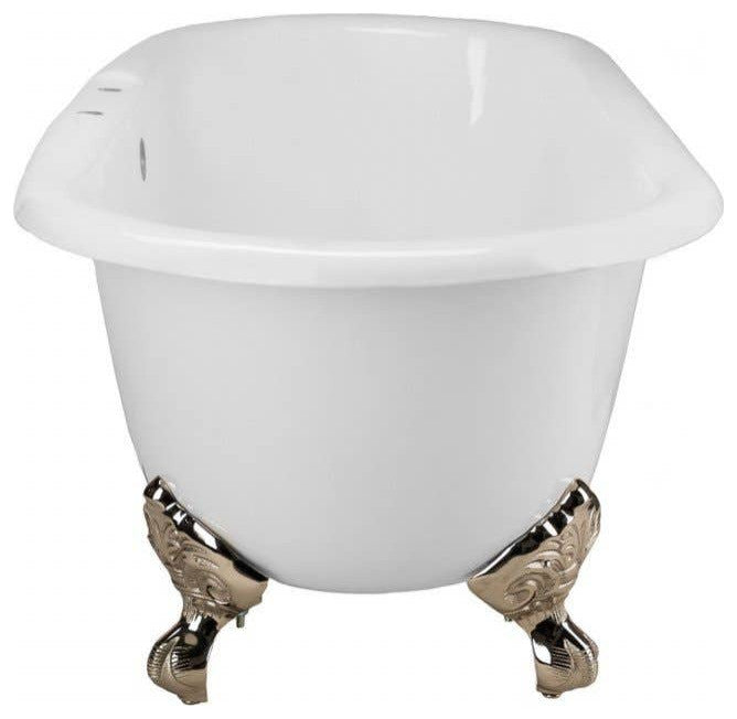 Kensington 60 Inch Cast Iron Double Ended Clawfoot Tub - Rim Faucet Drillings
