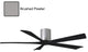 Matthews Fan, Irene-5H Ceiling Fan, Brushed Pewter, 60", Matte Black