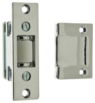 Solid Brass Heavy Duty Silent Roller Latch With Square Strike, Polished Chrome