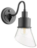 Quorum 732-69 One Light Wall Mount, Black w ClearSeeded Finish