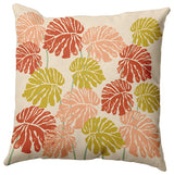 Big Leaves Decorative Throw Pillow, Mustard, 18"x18"