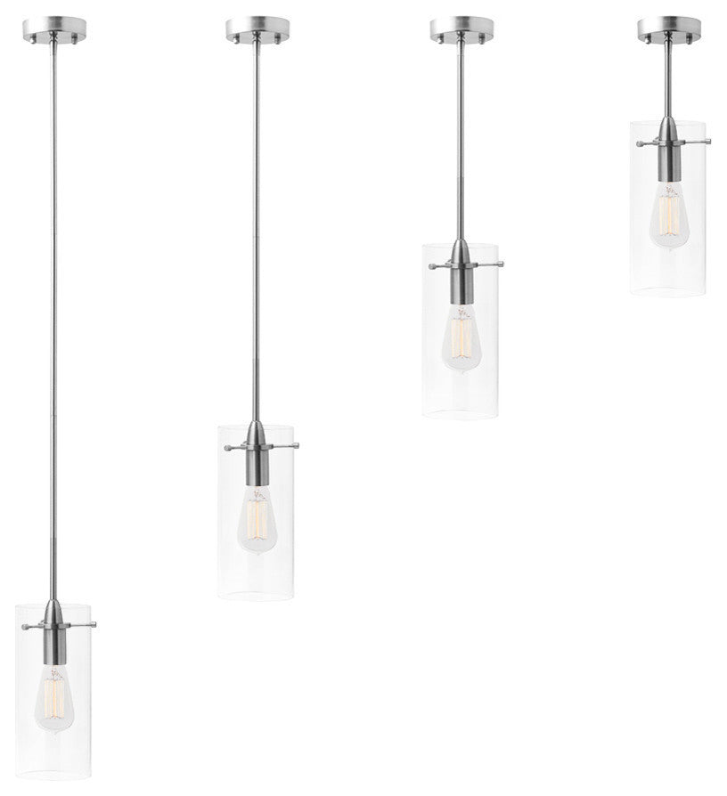 Effimero 1-Light Stem Hung Pendant Lamp, Brushed Nickel