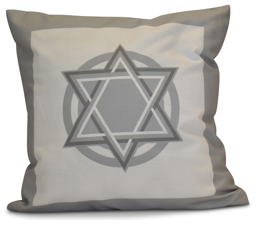 Decorative Holiday Pillow Geometric, Gray, 26"x26"