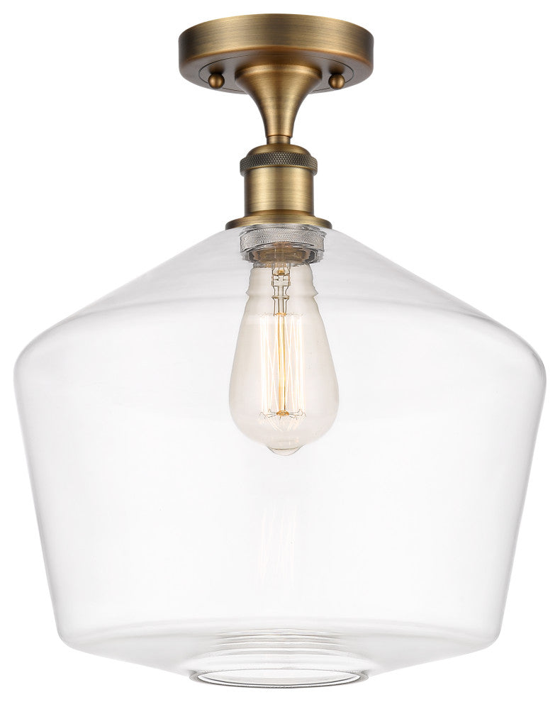 Innovations 516-1C-BB-G652-12-LED 1-Light Semi-Flush Mount, Brushed Brass