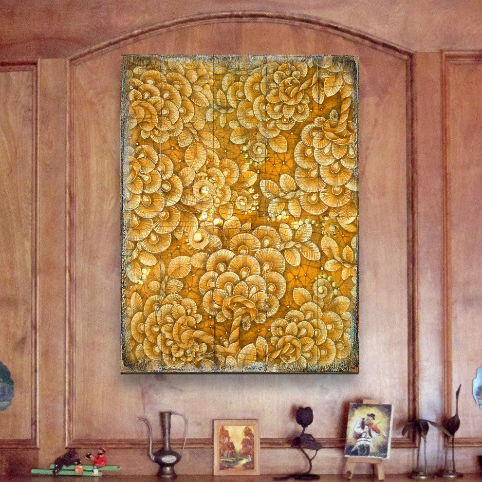Decorative Pattern Wooden Block, 36 X 24