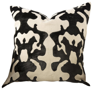 Ink Blot Pillow, Black, 22" x 22"