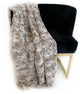 Light Brown Wild Rabbit Faux Fur Luxury Throw Blanket, Throw 48Wx60L