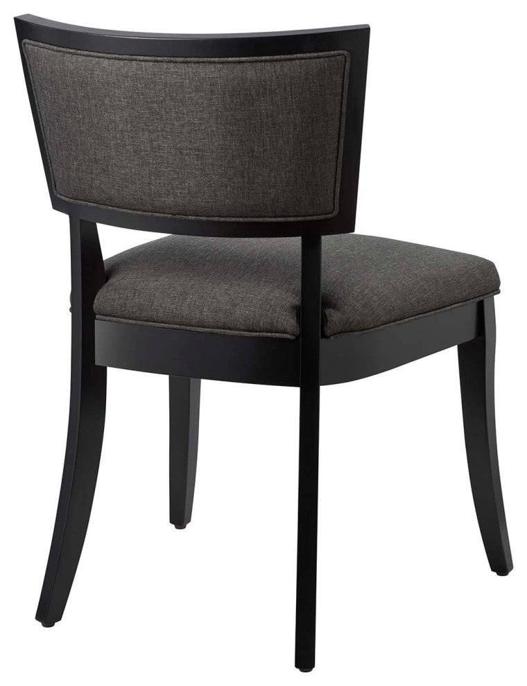 Pristine Upholstered Fabric Dining Chairs, Set of 2, Gray