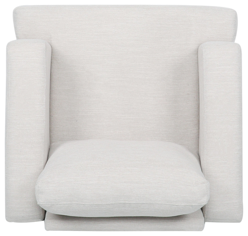 Vue Modern Fabric Upholstered Club Chair, Beige/Silver