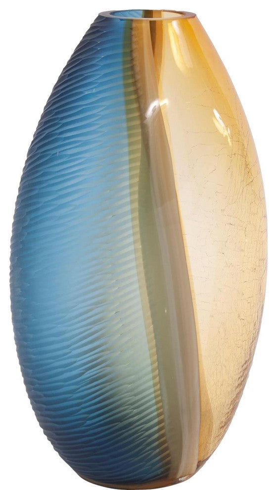 Mirina Oval Glass Vase, Traditional Style