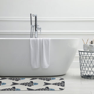 24" x 17" Fish Tales Bathmat, Dusty Smoke