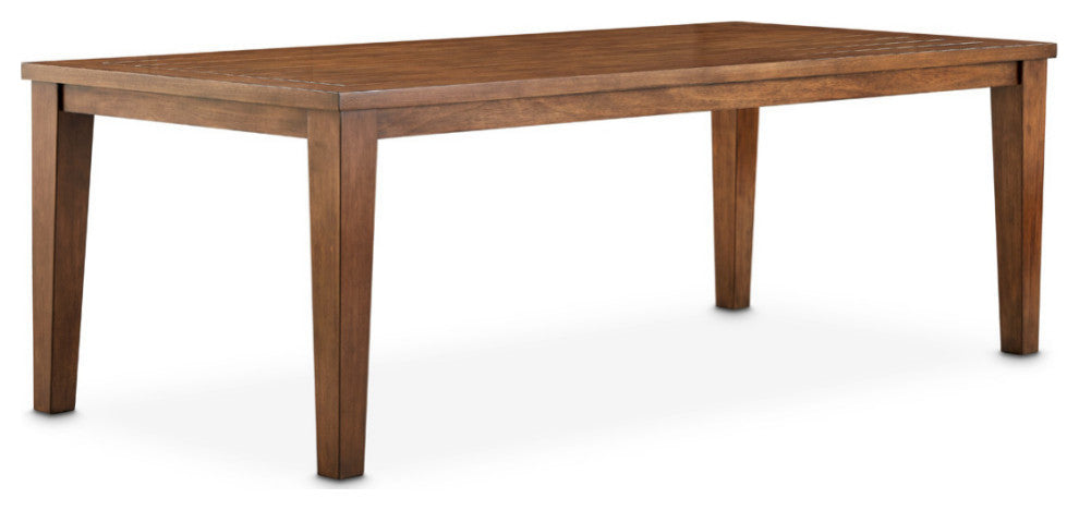 Brooklyn Walk Rectangular Wood Dining Table, Burnt Umber Brown