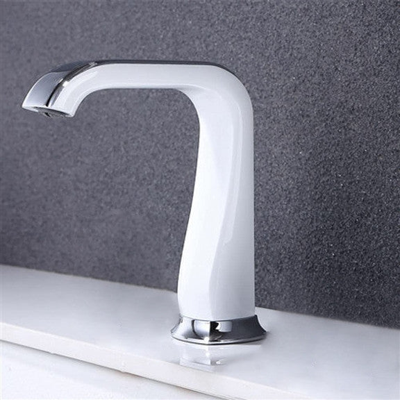 White and Chrome Fontana Commercial Restroom Faucet