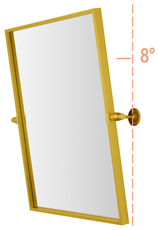 Home Living Rectangle Pivot Mirror 24x20 Inch, Gold
