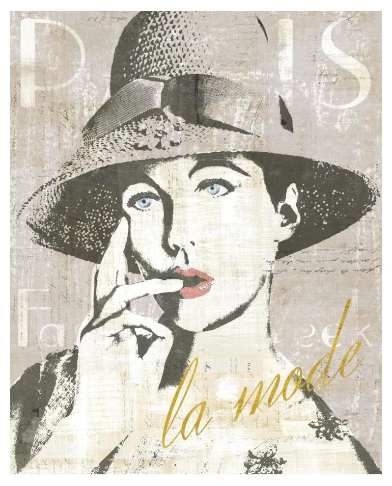 "Fashion Week Paris Screenprint IV" Paper Print by Sue Schlabach, 22"x26"
