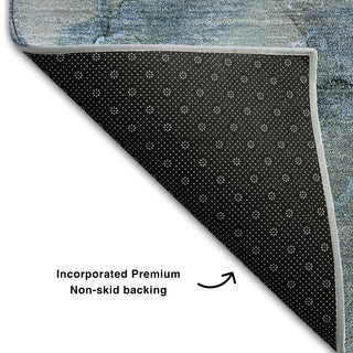 Premium Machine Washable Mayfield AMF520 Blue 8' x 10' Rug