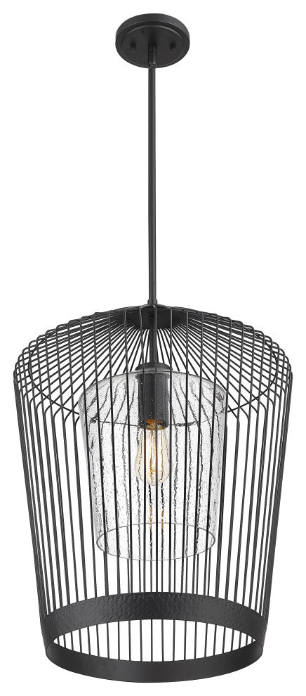 Zlite 342P19-MB 1-Light Pendant, Clear Seeded