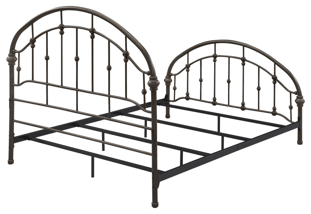 Coaster Rowan Transitional Metal Queen Open Frame Bed in Dark Bronze