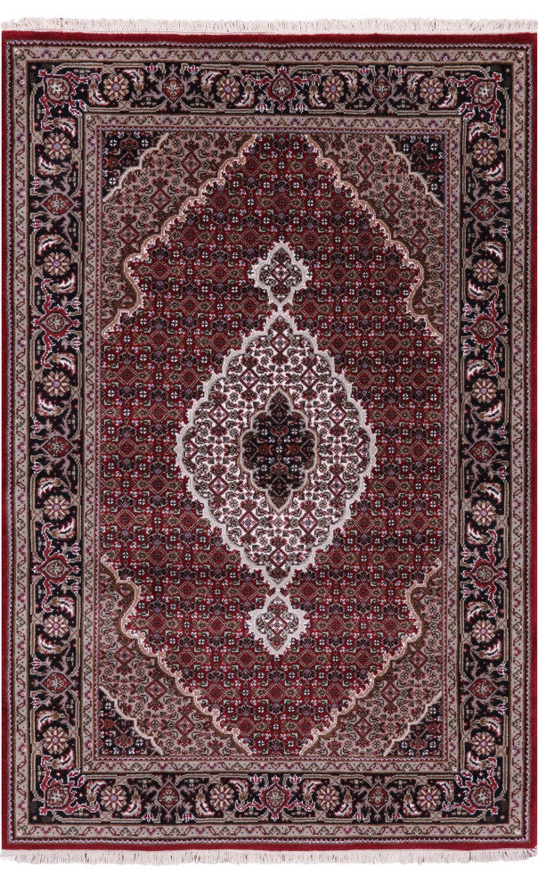 Persian Tabriz Hand-Knotted Wool & Silk Rug 3' 11" X 5' 11" - Q13022