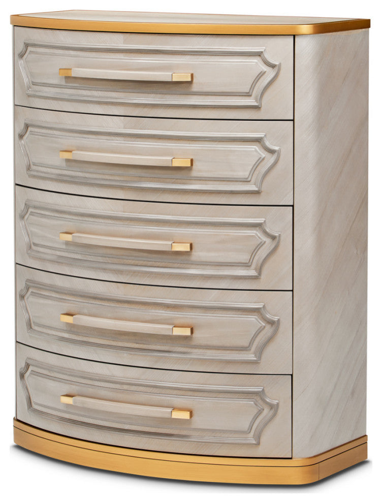 St. Charles 5-Drawer Highboy Chest, Dove Gray