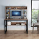 Modern Writing Desk with Storage Shelves, Office Desk Study Table