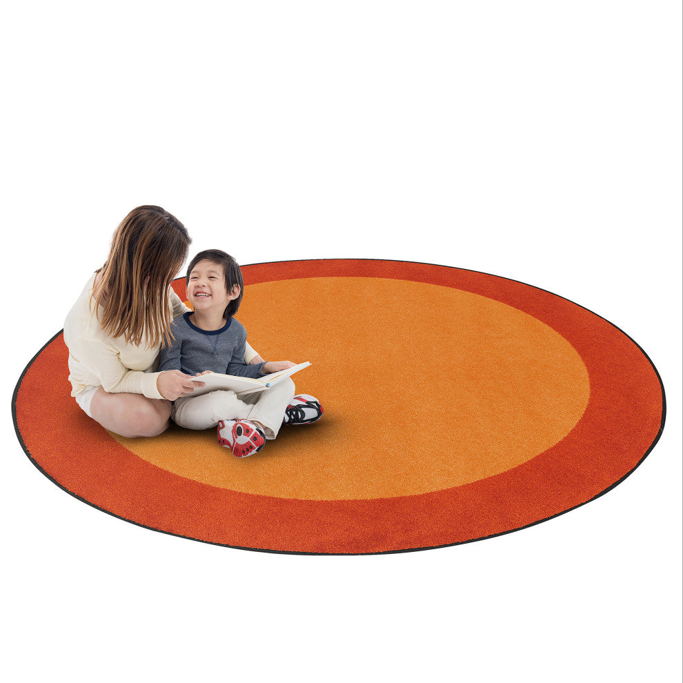 All Around Rug, Orange, Round-91"x91"