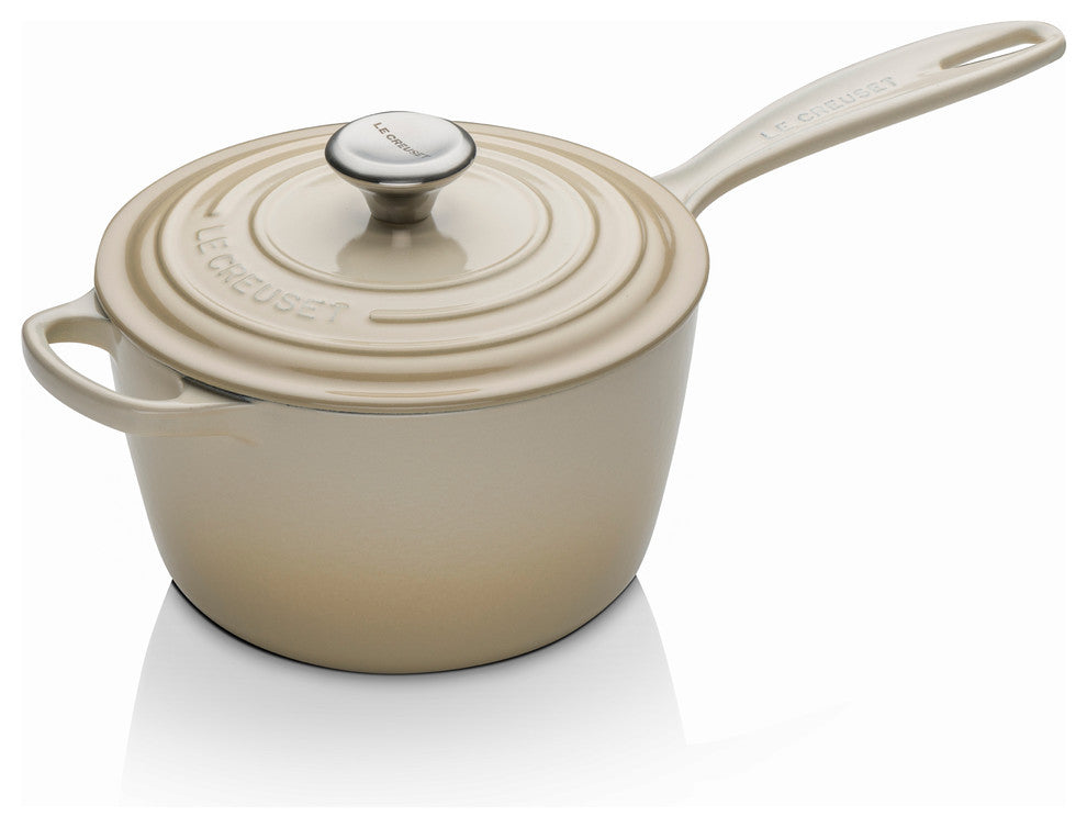 Le Creuset Signature Cast Iron Saucepan, 18 cm, Almond