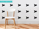Birds Fabric Wall Decals, Set of 16 Birds, Black