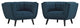 Bestow 2-Piece Upholstered Fabric Armchair Set Blue