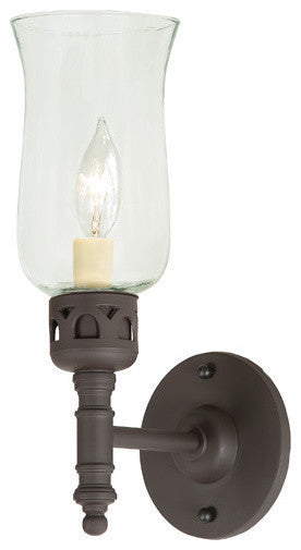 One Light Brass Sconce With Glass Shade, Oil Rubbed Bronze