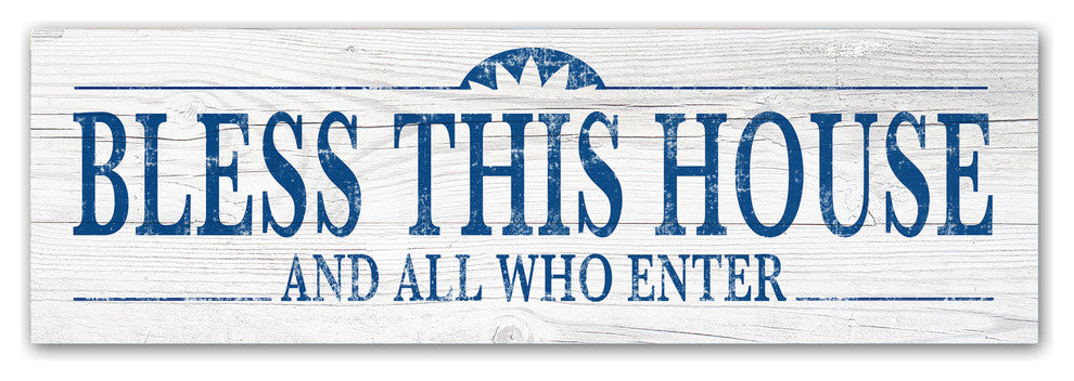 ALI Chris 'Bless This House' Canvas Art, 32x10