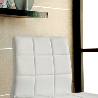 Furniture of America Poipen White Faux Leather Counter Height Chairs (Set of 2)