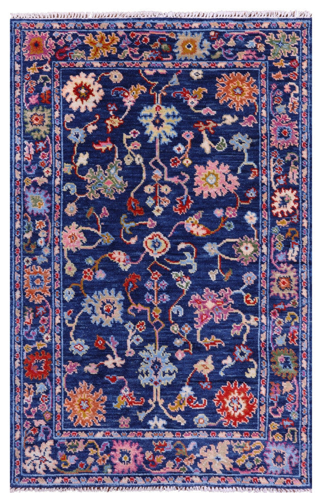Turkish Oushak Hand Knotted Wool Rug 4' 1" X 6' 3" - Q15896