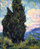 Vincent Van Gogh Cypresses, Gallery Wrapped Canvas Print, 20"x25"