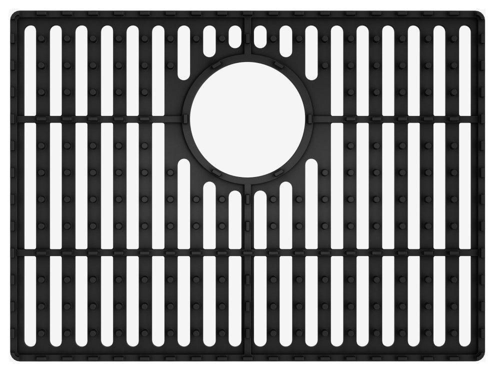 VIGO Silicone Protective Bottom Grid for Single Bowl Kitchen Sink, Matte Black, 19"lx14"w