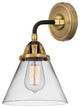 Large Cone Sconce, Black Antique Brass, Clear, Clear