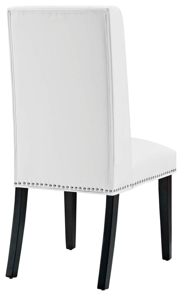 White Baron Dining Chair Vinyl Set of 2